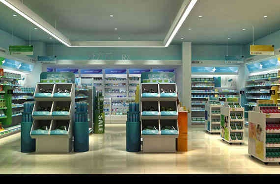 廣州展廳設計公司海王星辰終端形象藥店裝修設計