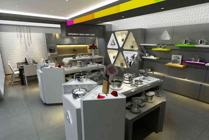 廣州裝修設計公司三A廚具全國終端形象店裝飾設計案例