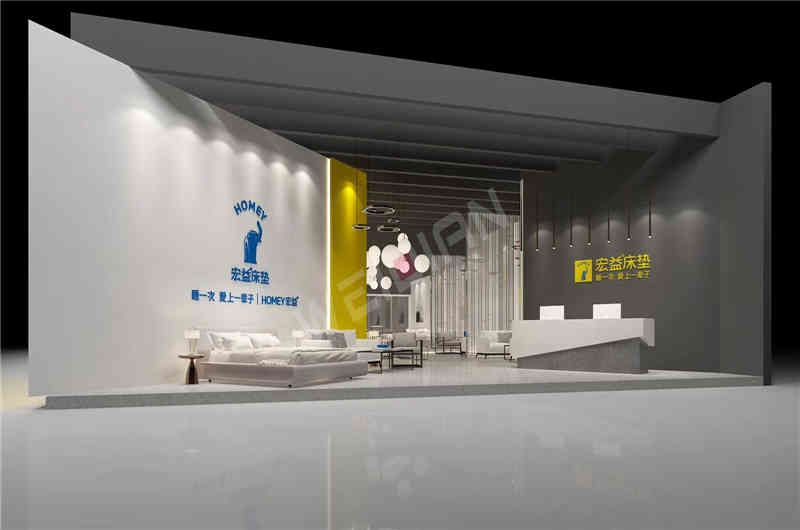 廣州展覽設(shè)計公司助力宏益床墊廣州家具家居展展臺設(shè)計搭建